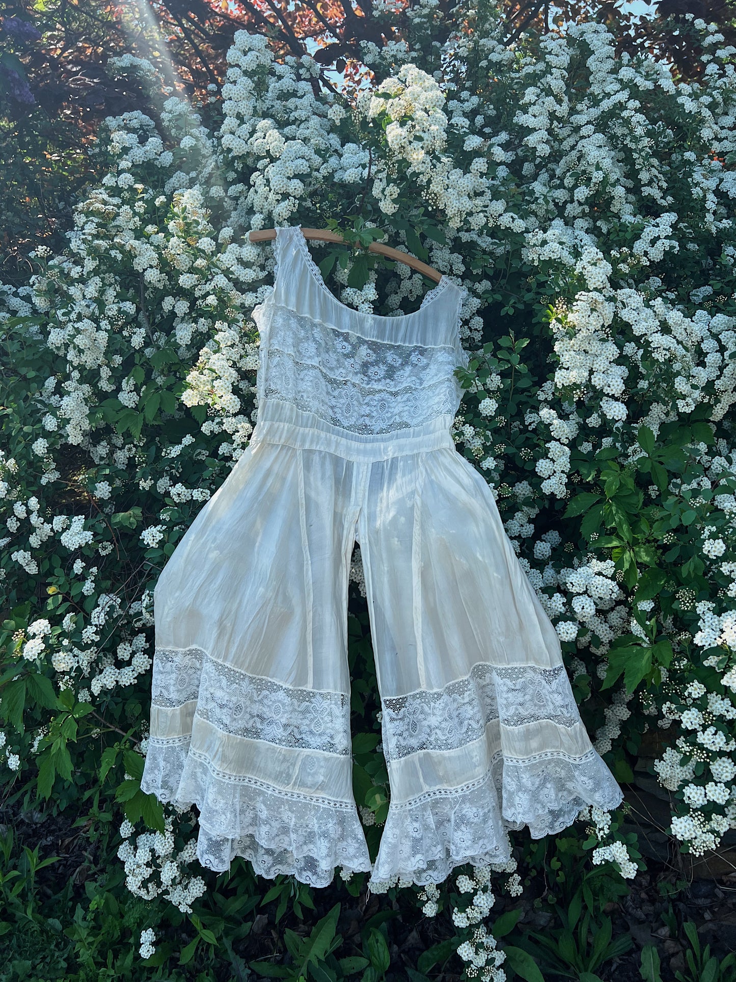 Edwardian Era Ivory Tissue Silk Split-Crotch Step In