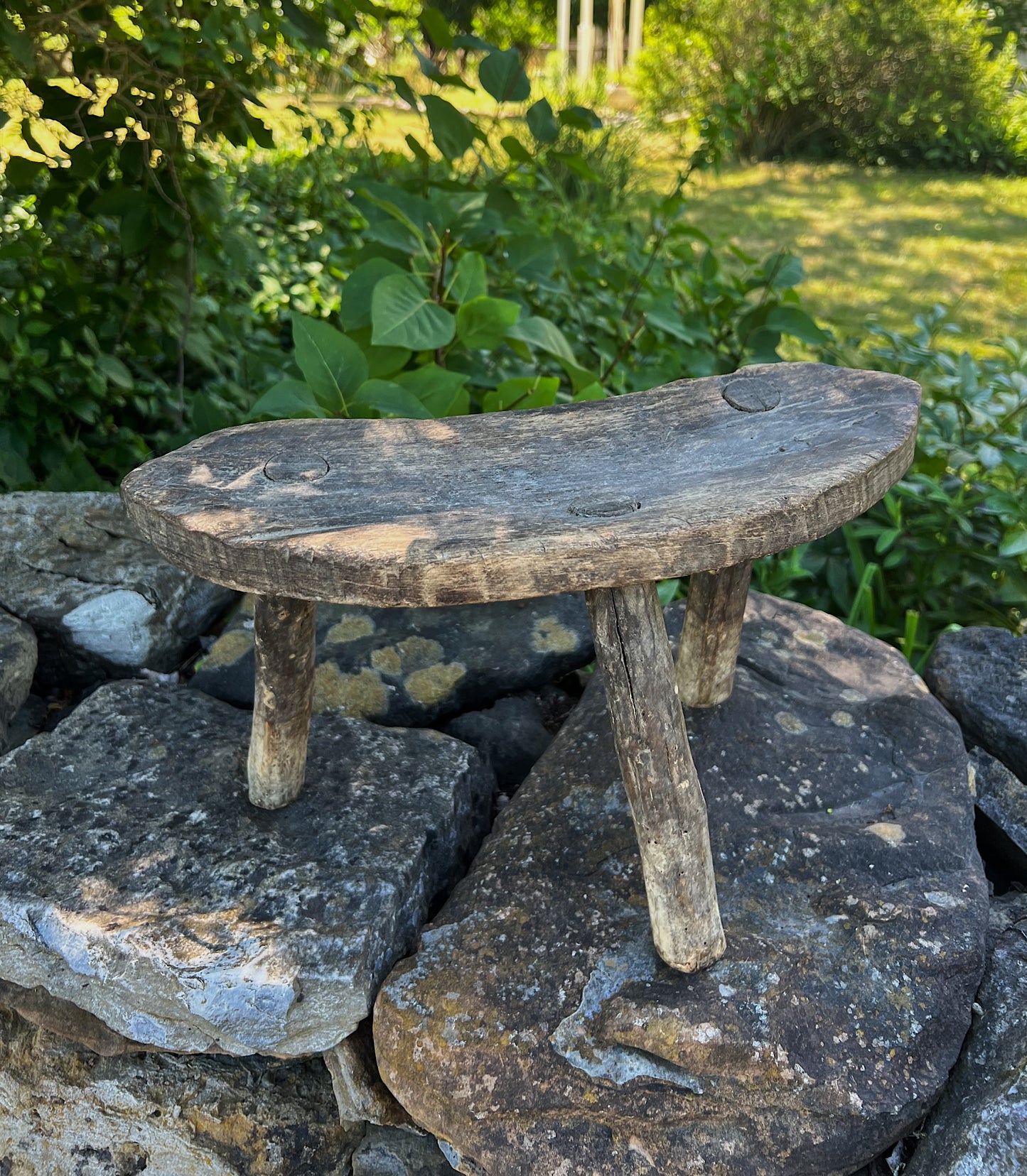 Early 1900s Rustic Tripod Milking Stool