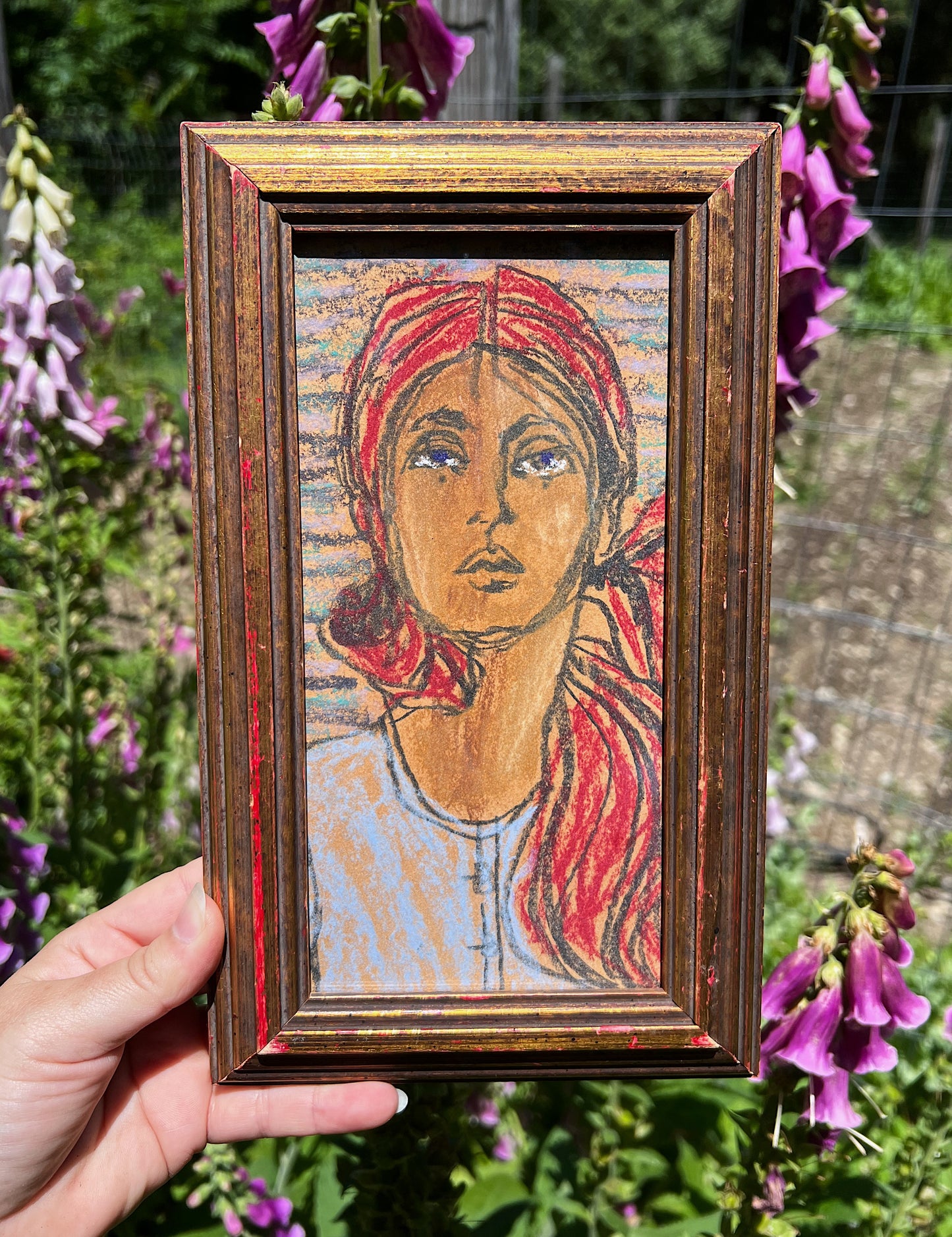 Circa 1930s Pastel Illustration Of Chic Woman, Custom Framed