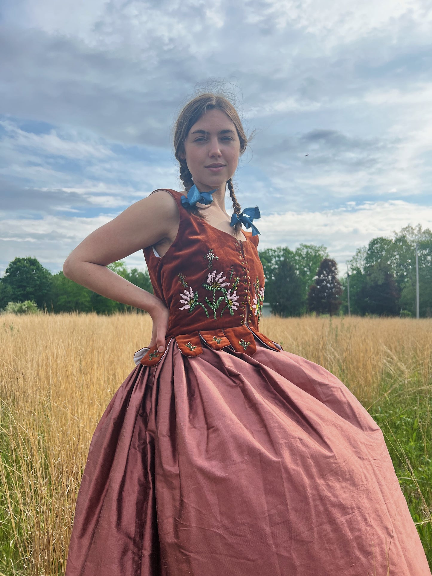 Velvet Beaded Floral Folk Vest