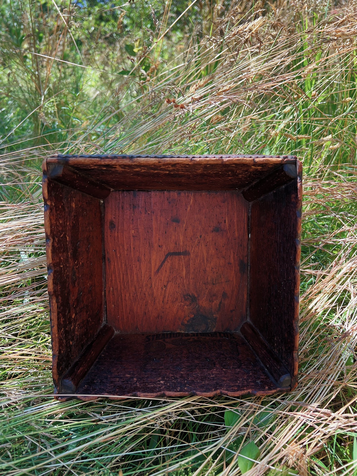 19th Century Tramp Art Cigar Wood Box