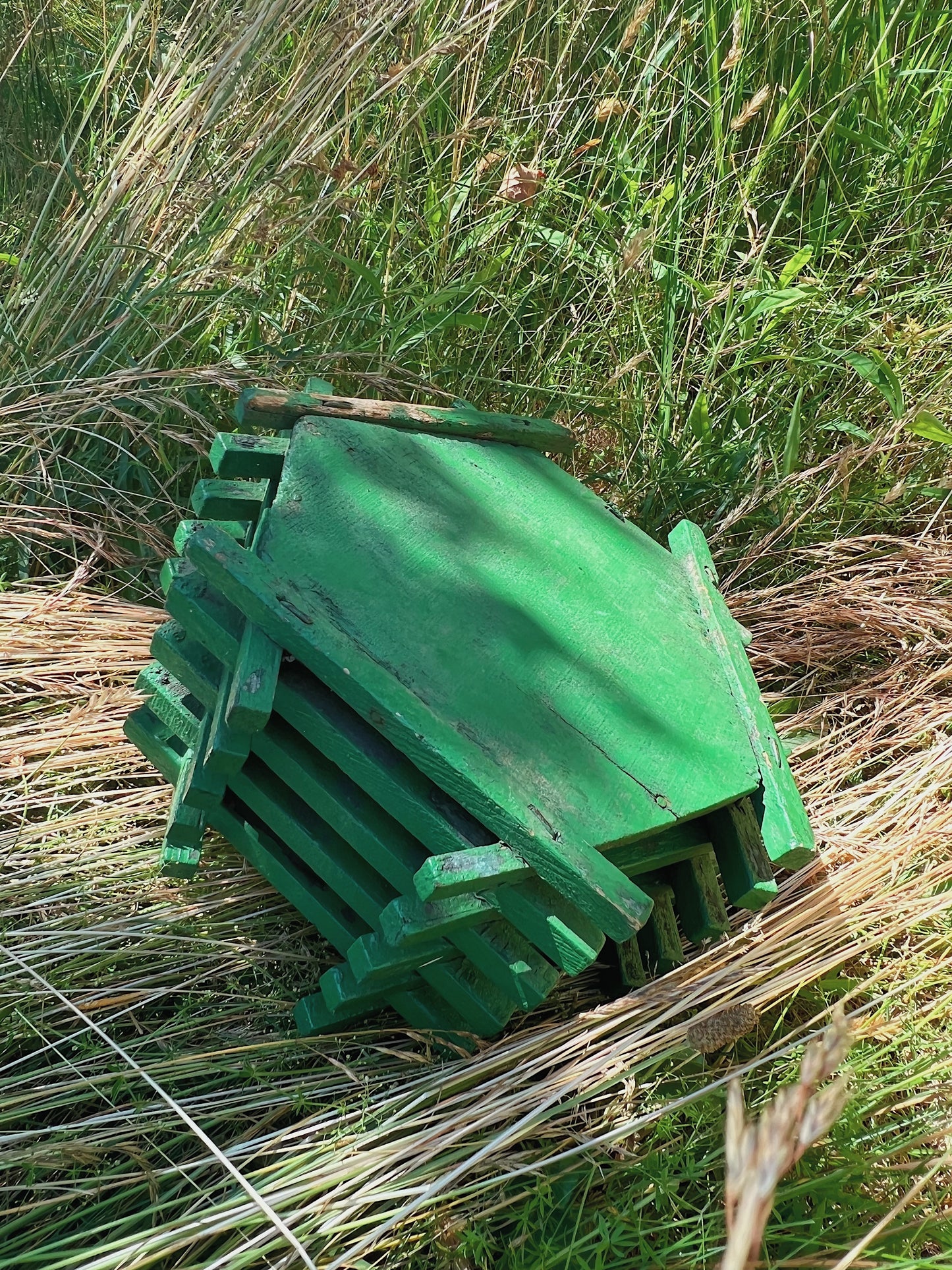 1930s Slatted Wood Painted Plant Box