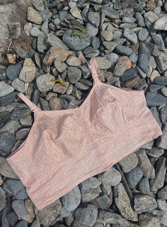 30s/40s Rayon/Cotton Ballet Pink Bralette — Rare Plus Size