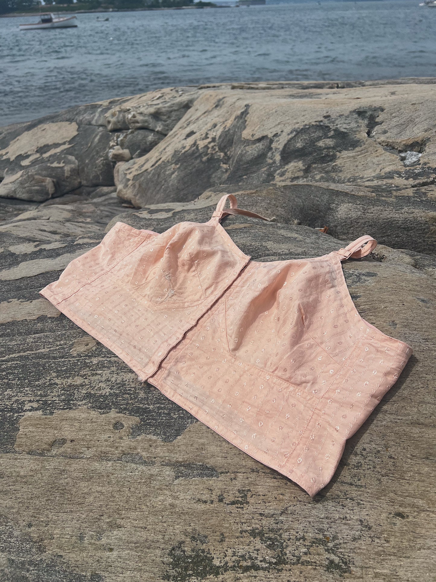 30s/40s Rayon/Cotton Ballet Pink Bralette — Rare Plus Size
