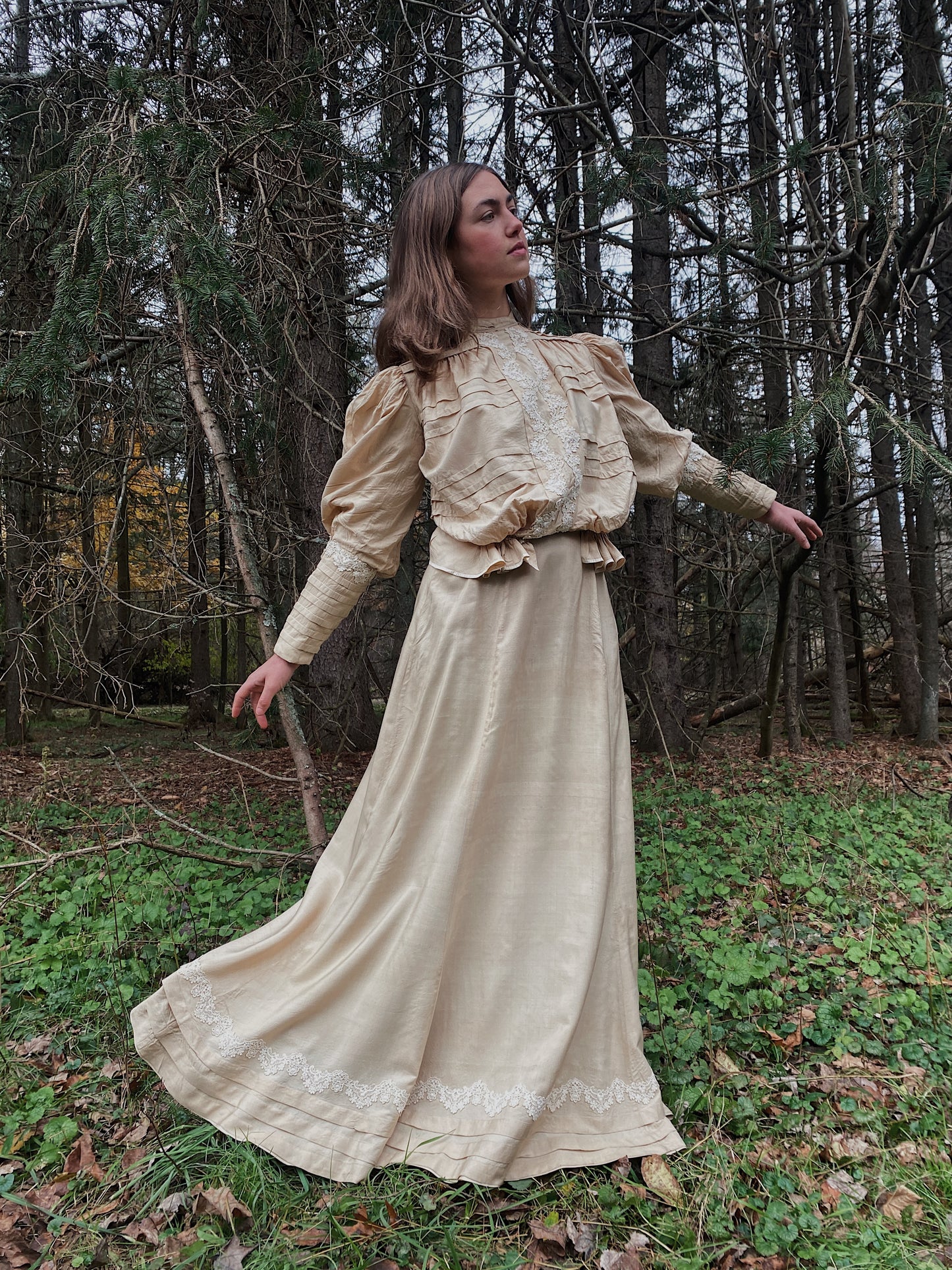 Victorian Ivory Raw Silk Set