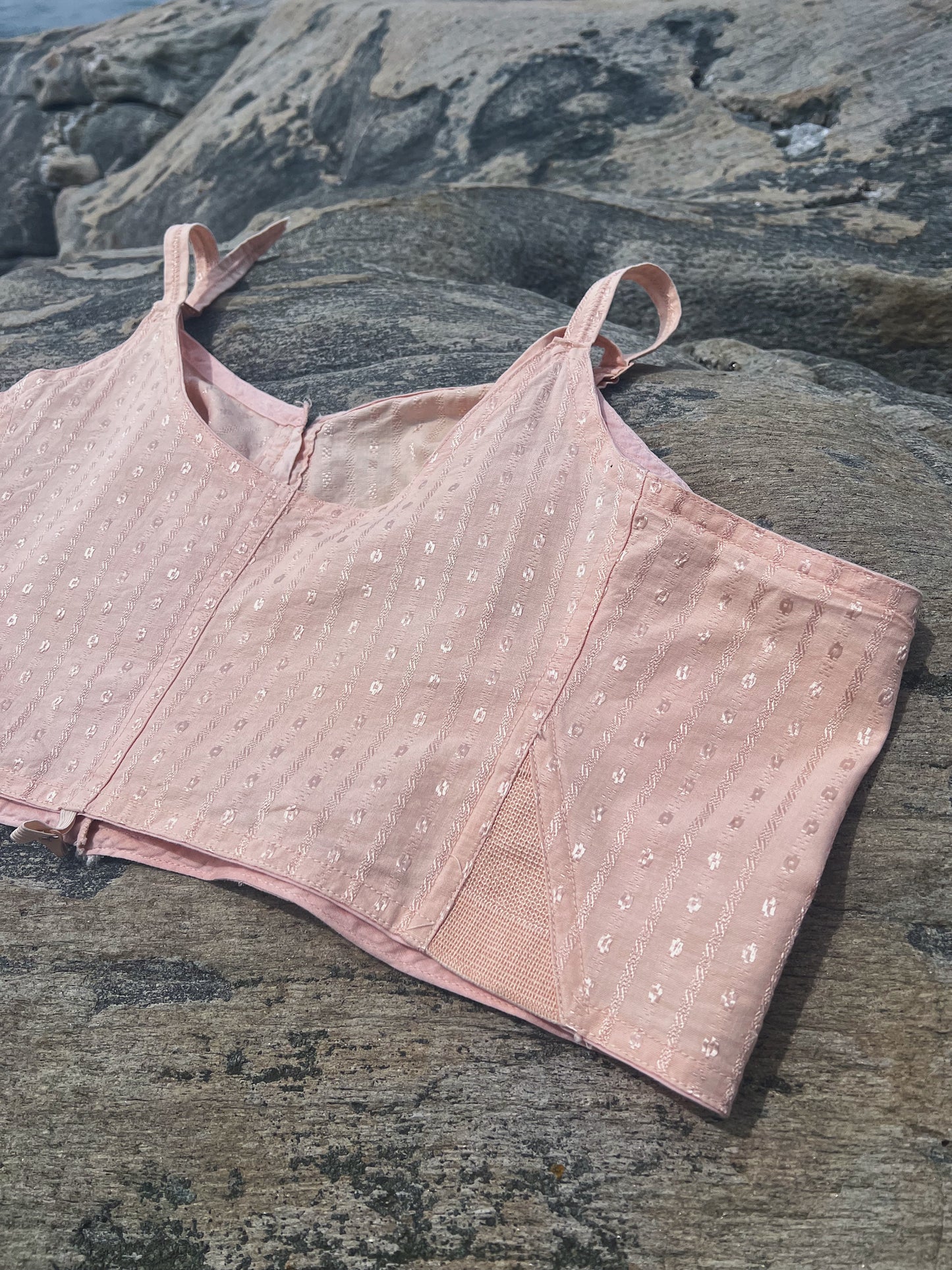 30s/40s Rayon/Cotton Ballet Pink Bralette — Rare Plus Size