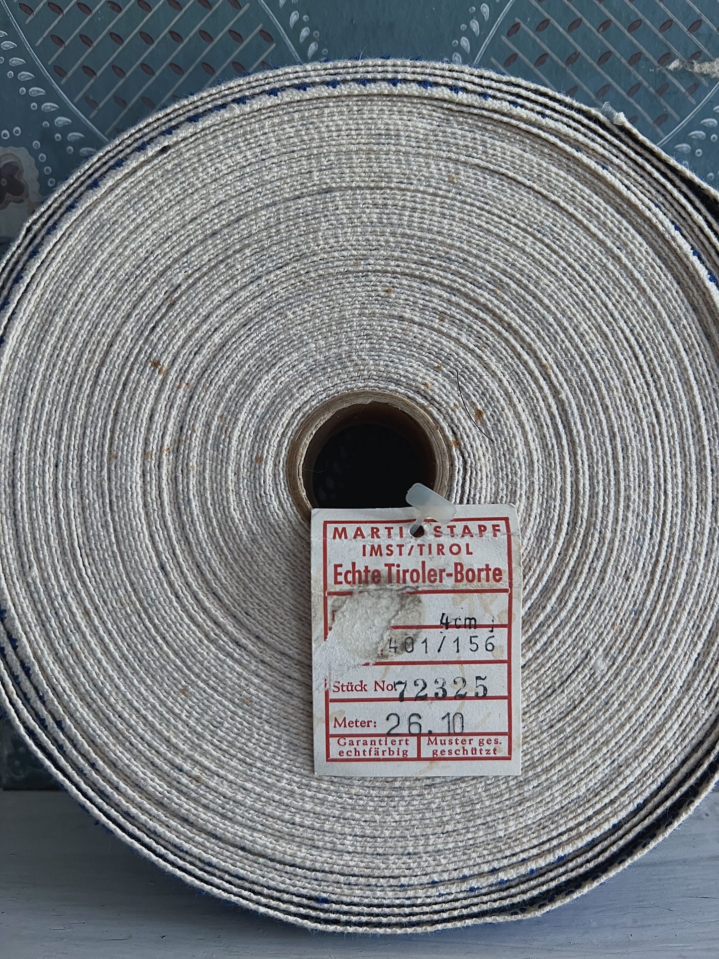 1930s Deadstock Linen & Cotton Embroidered Trim