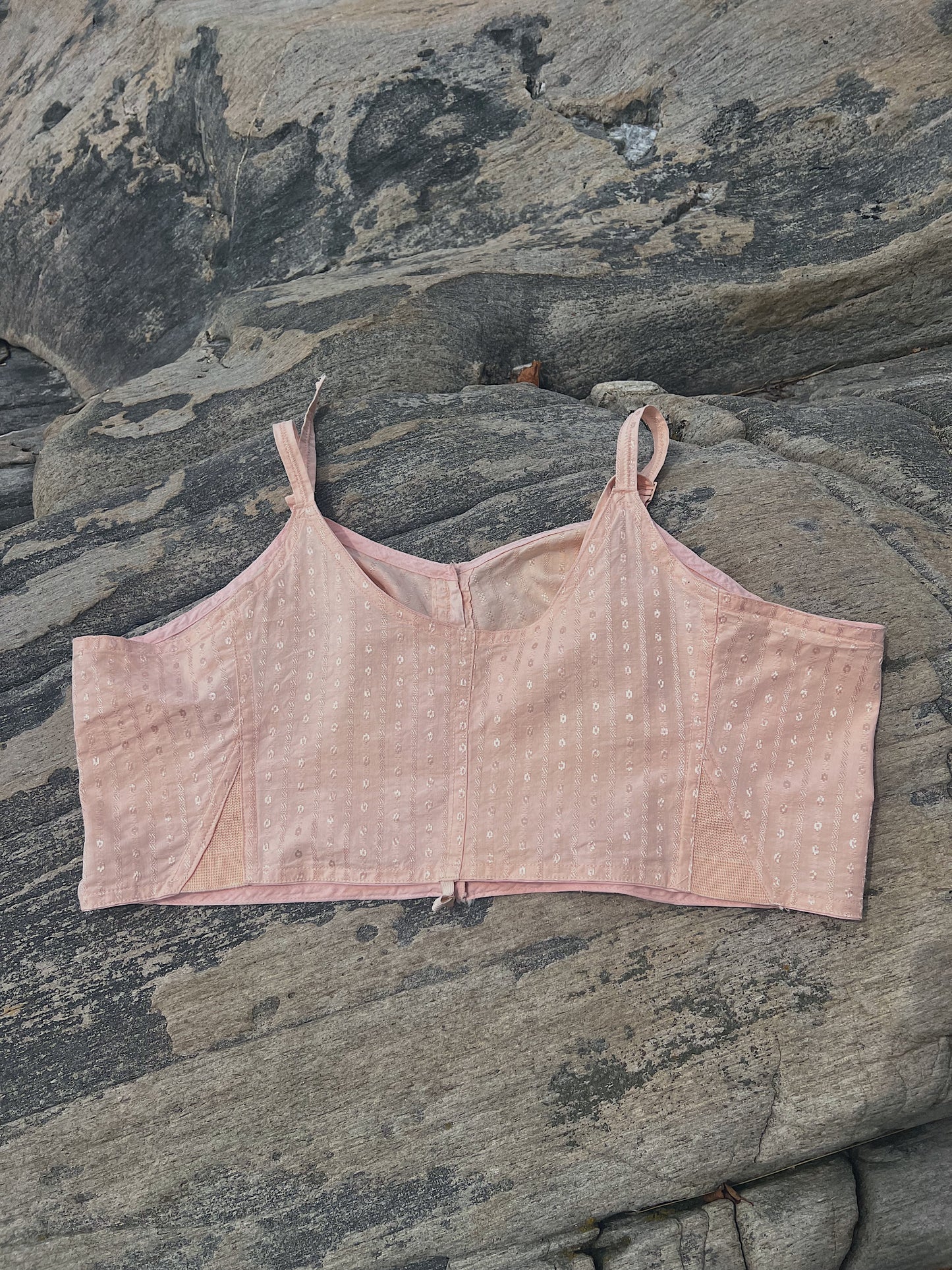 30s/40s Rayon/Cotton Ballet Pink Bralette — Rare Plus Size
