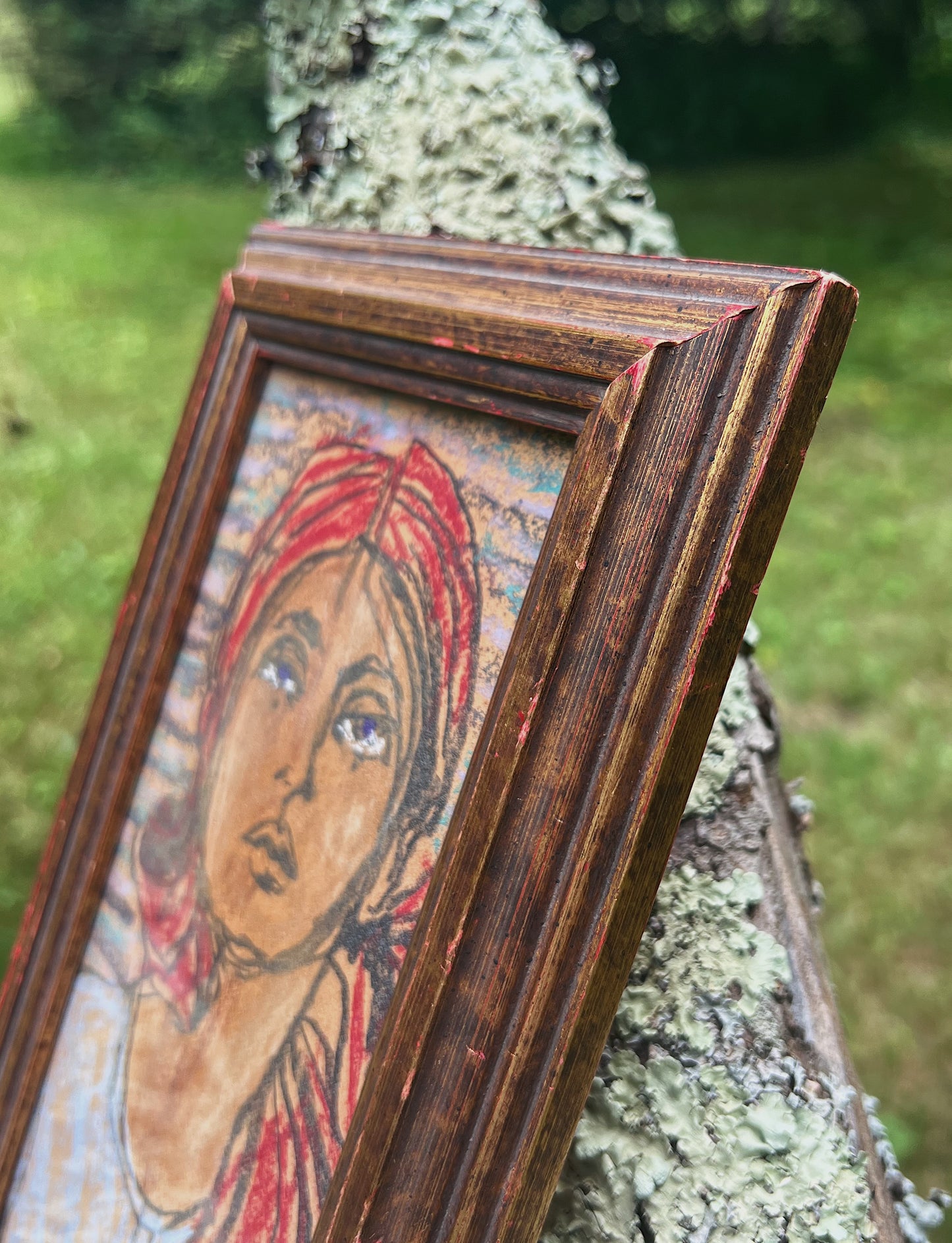Circa 1930s Pastel Illustration Of Chic Woman, Custom Framed