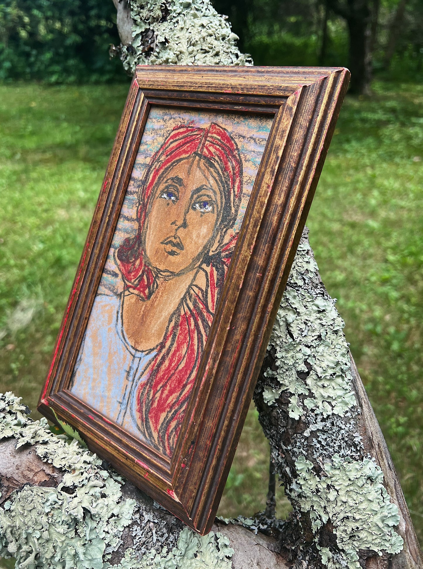 Circa 1930s Pastel Illustration Of Chic Woman, Custom Framed