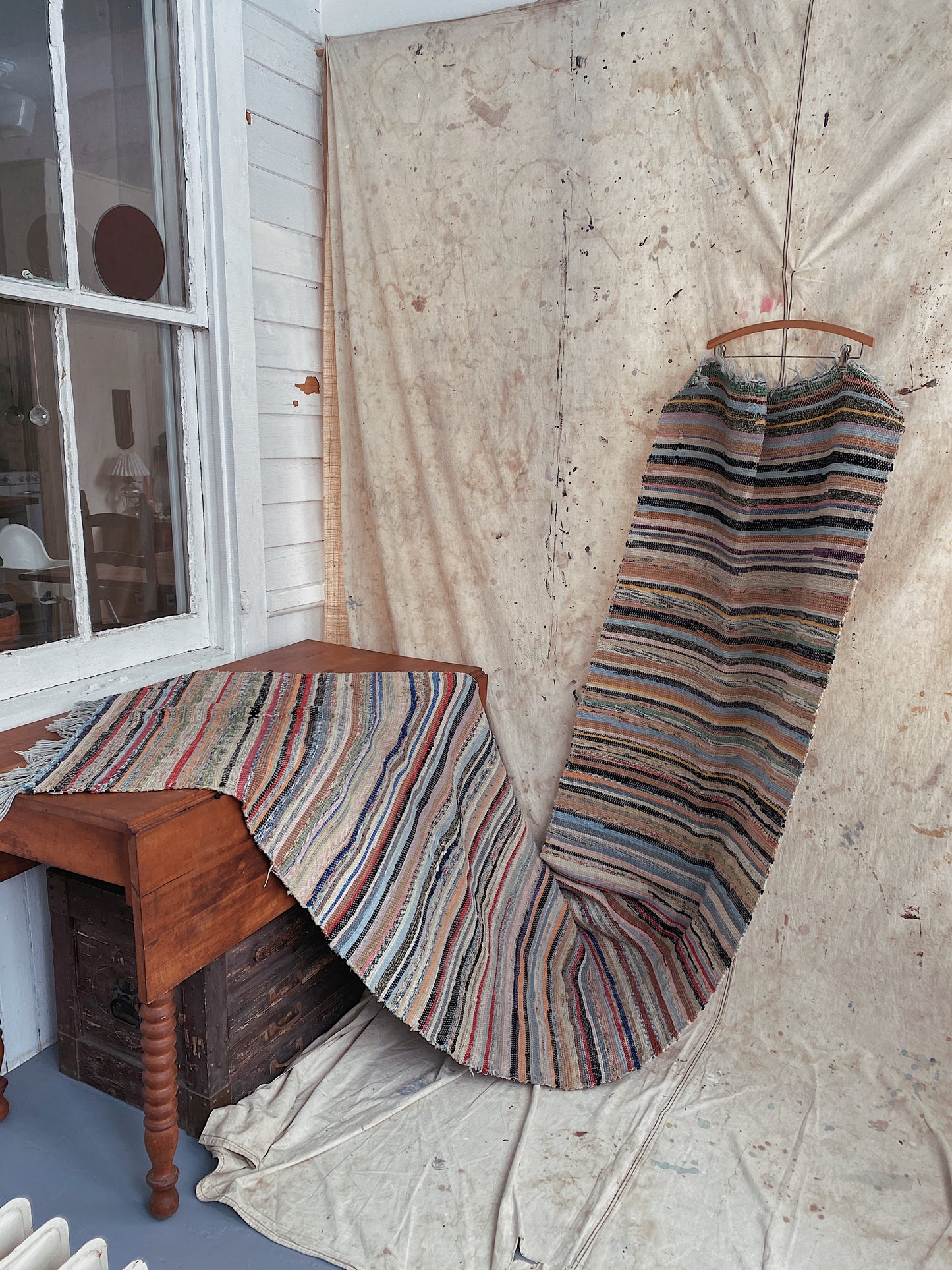1930s Long Rag Rug Runner