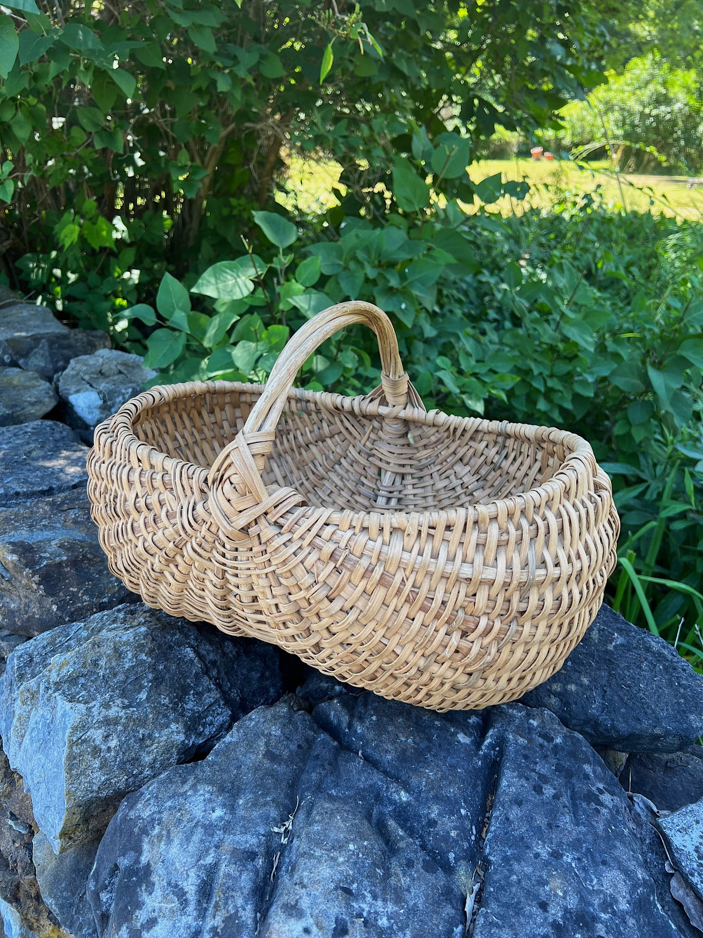 19th Century Woven Buttocks Basket