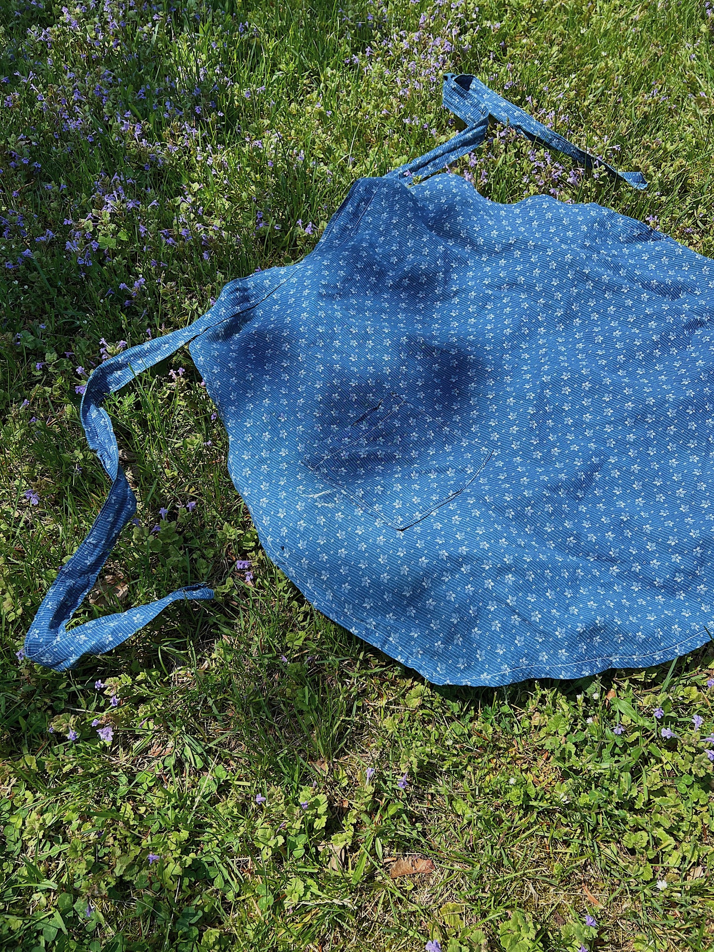1900s Indigo Calico Apron