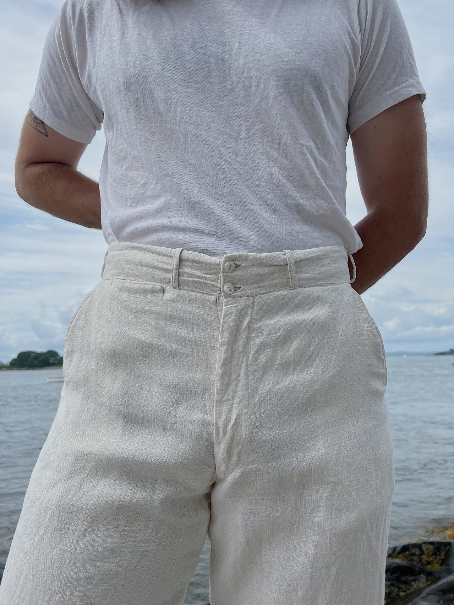 1930s Linen Sportswear Trousers With Buckle