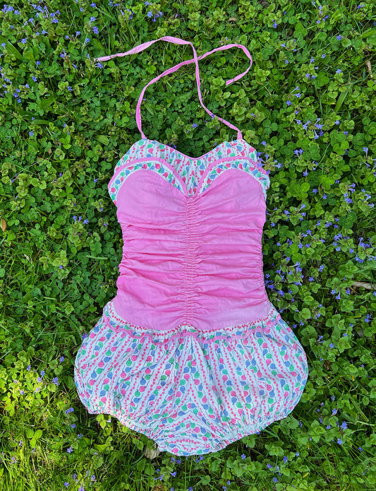1940s Novelty Print Cotton Playsuit By Lee Swimplay