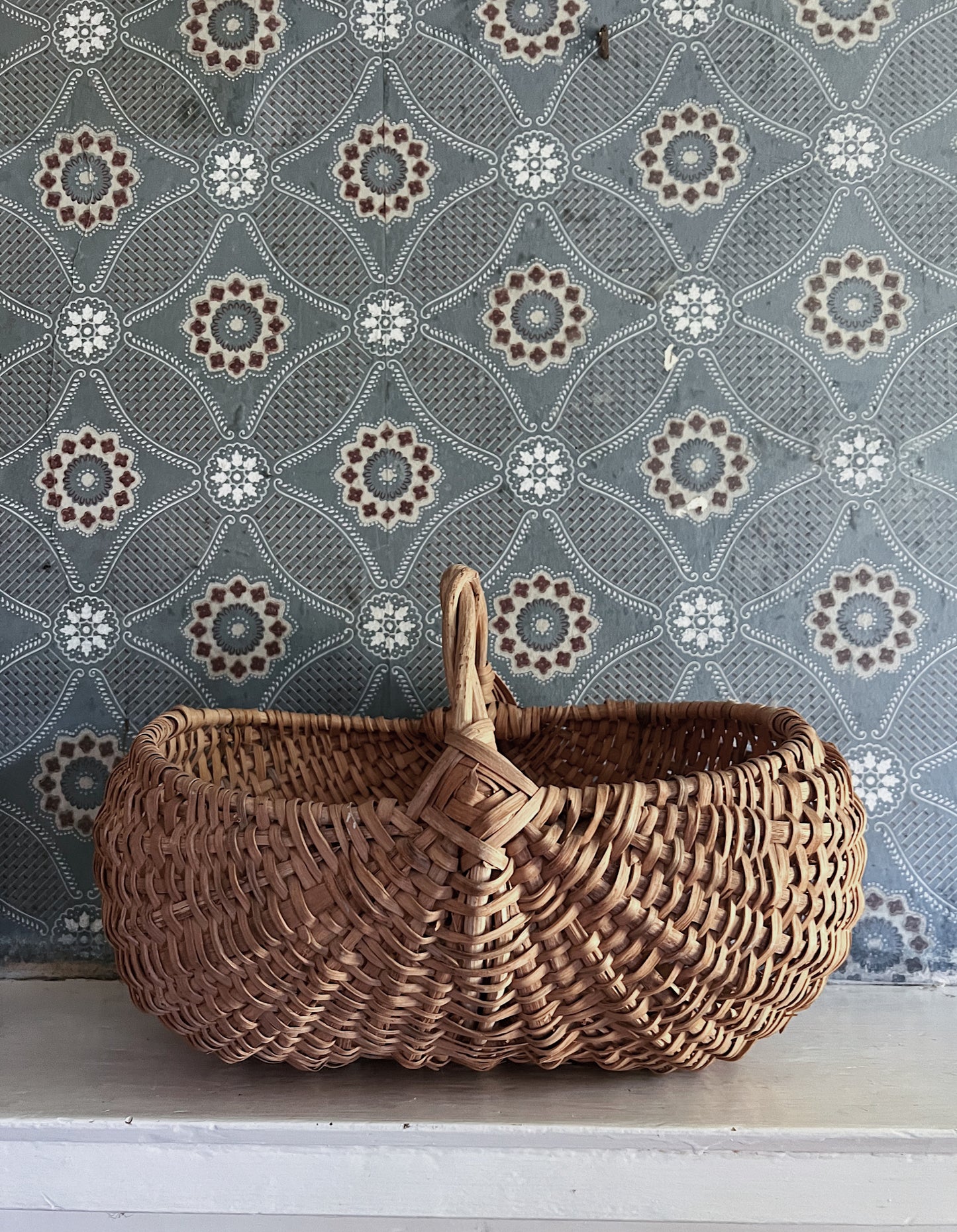 19th Century Woven Buttocks Basket