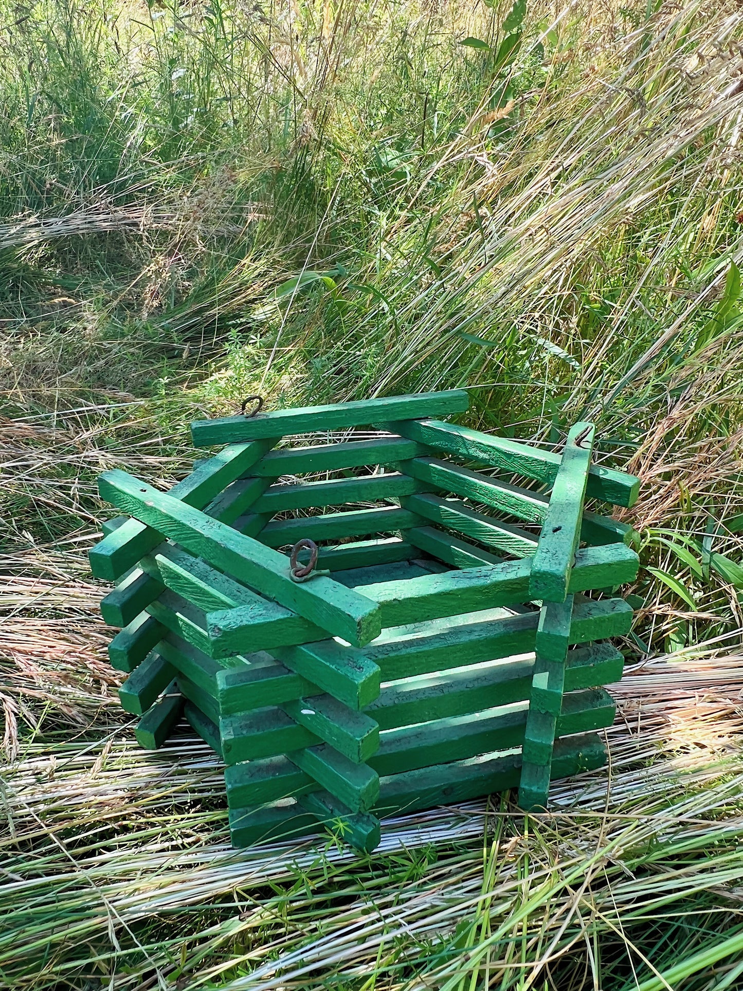 1930s Slatted Wood Painted Plant Box