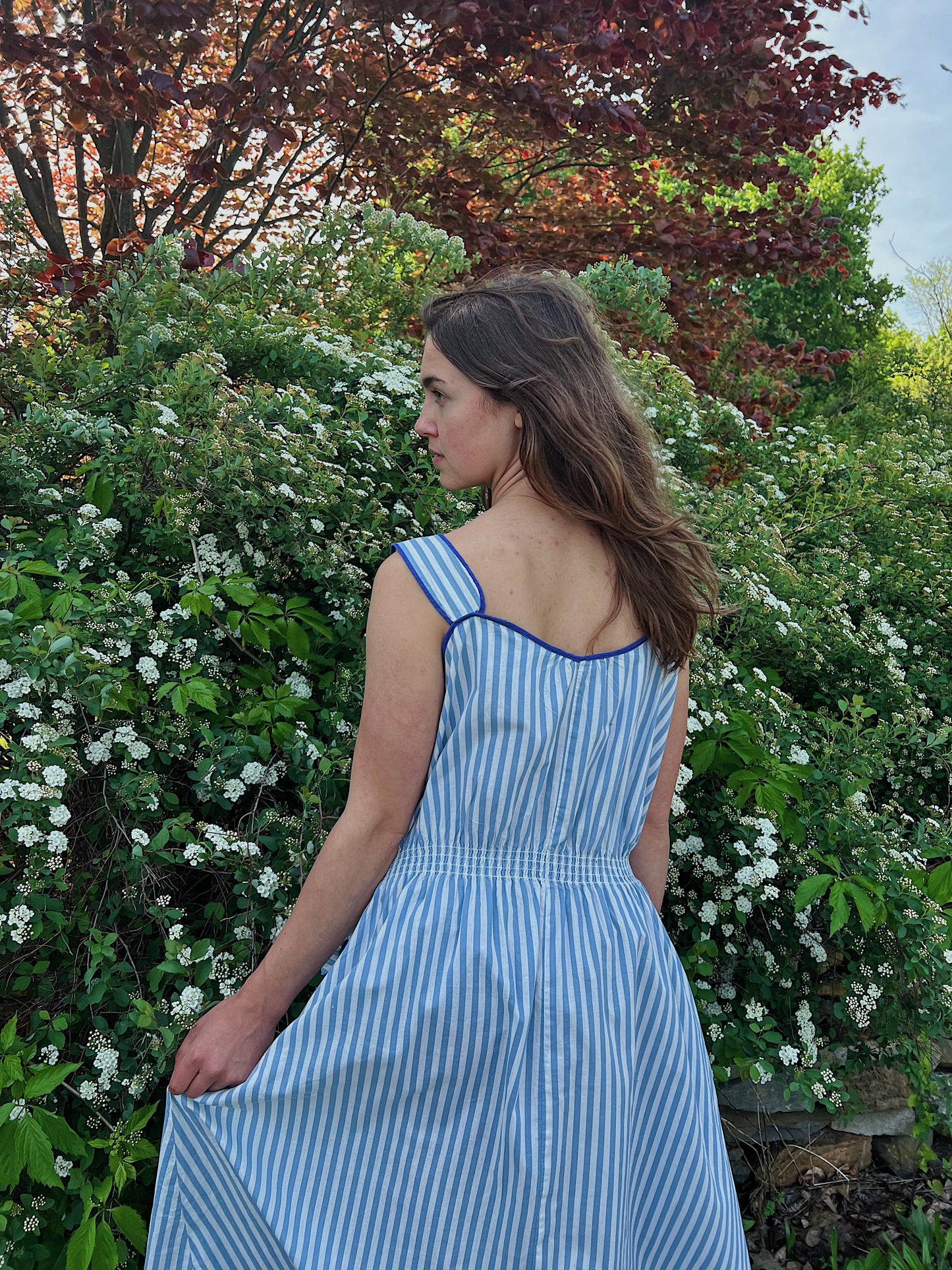 1940s Cotton Striped Dress