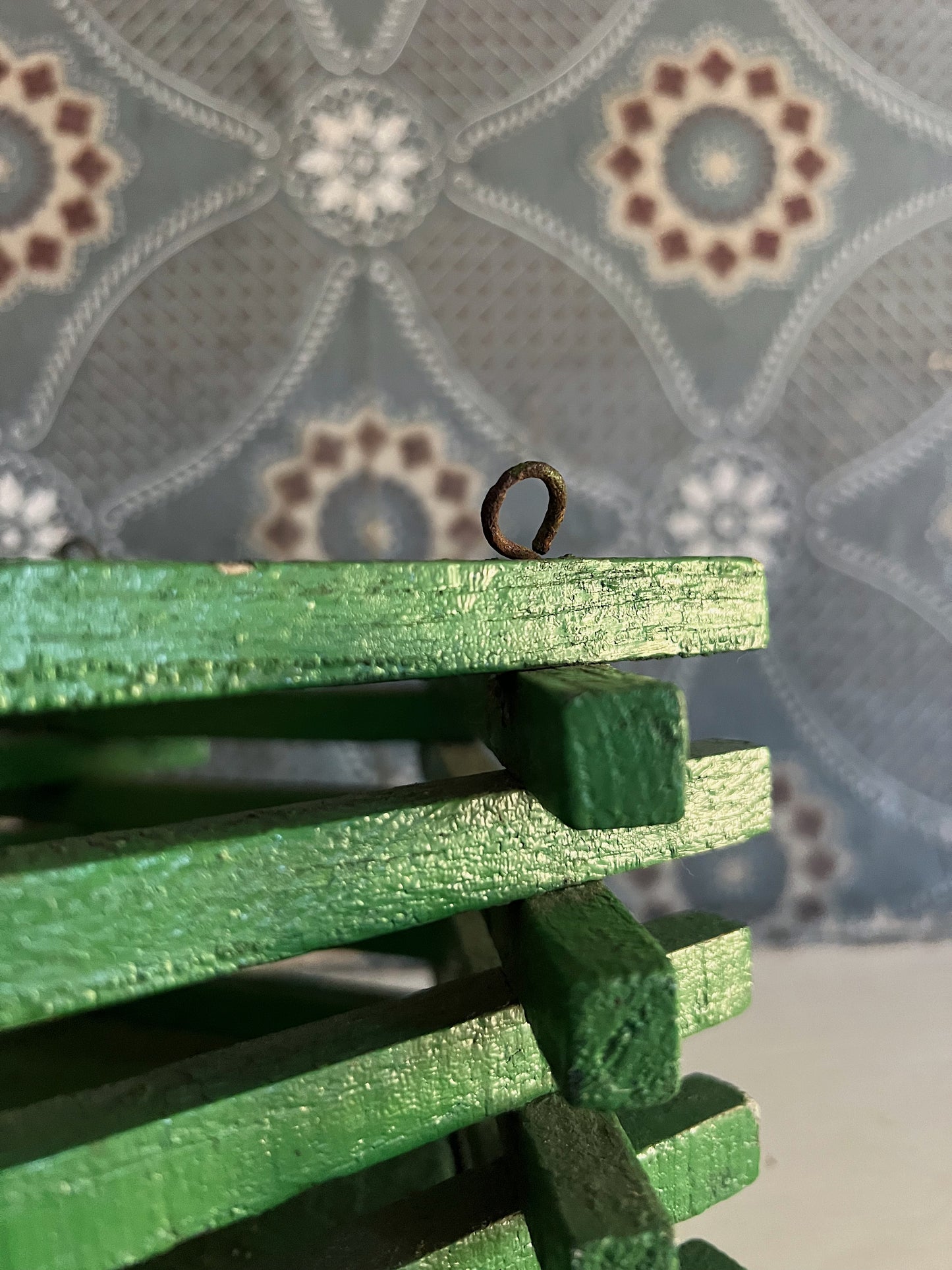 1930s Slatted Wood Painted Plant Box