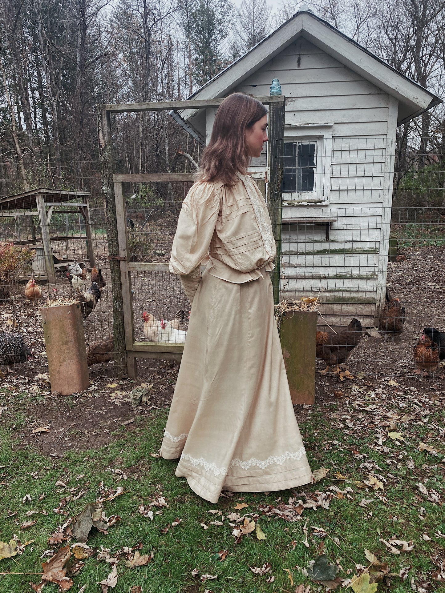 Victorian Ivory Raw Silk Set