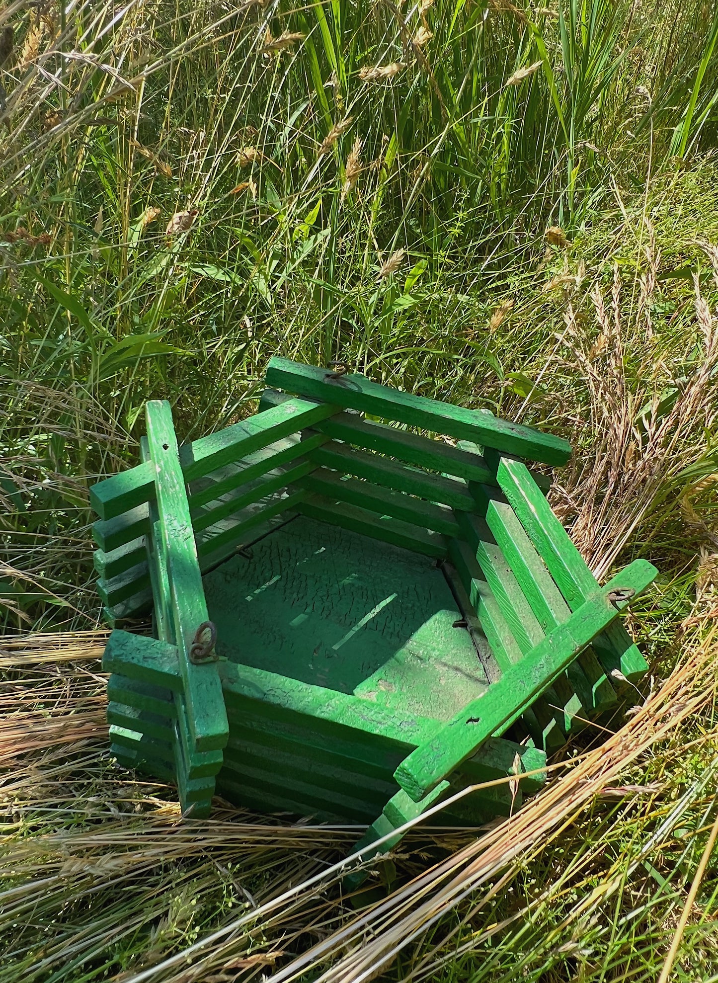 1930s Slatted Wood Painted Plant Box