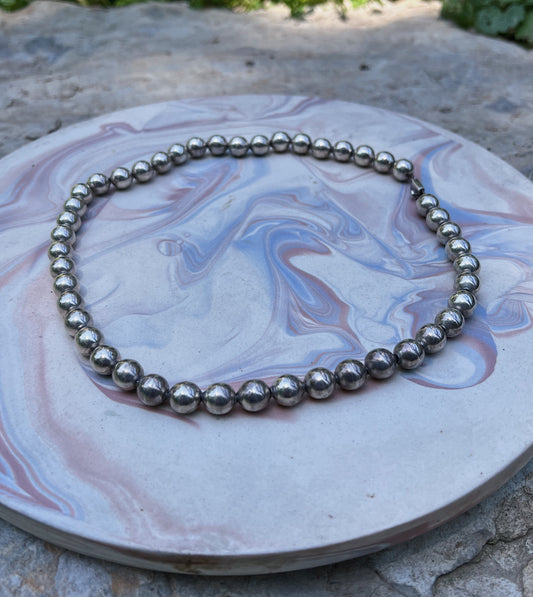 1950s Mexican Silver Strand Of Beads