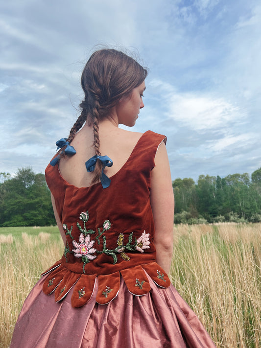 Velvet Beaded Floral Folk Vest