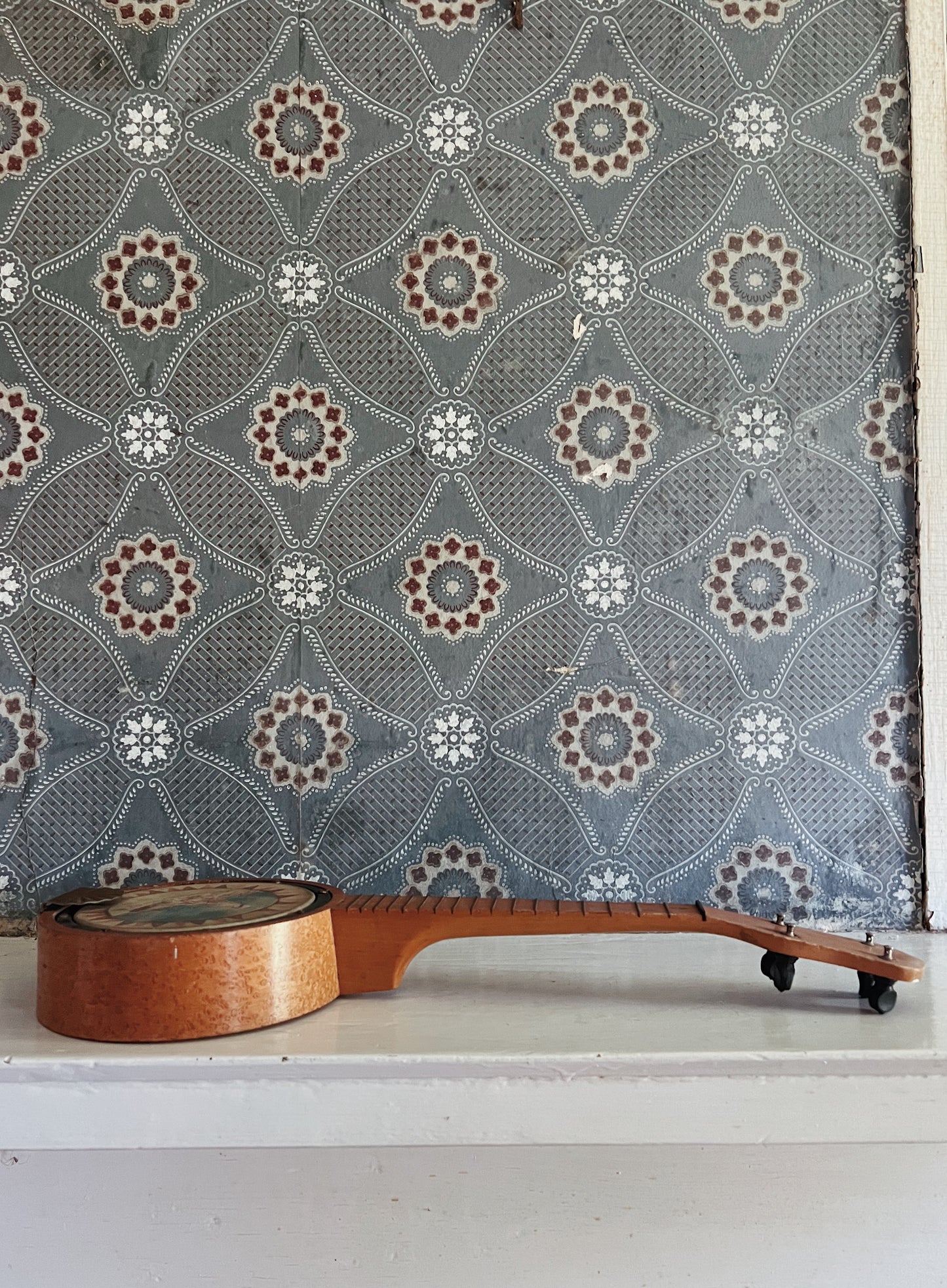 1930s Hand Painted Folk Art Banjolele
