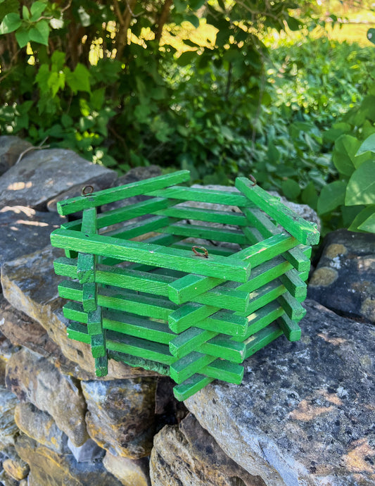 1930s Slatted Wood Painted Plant Box