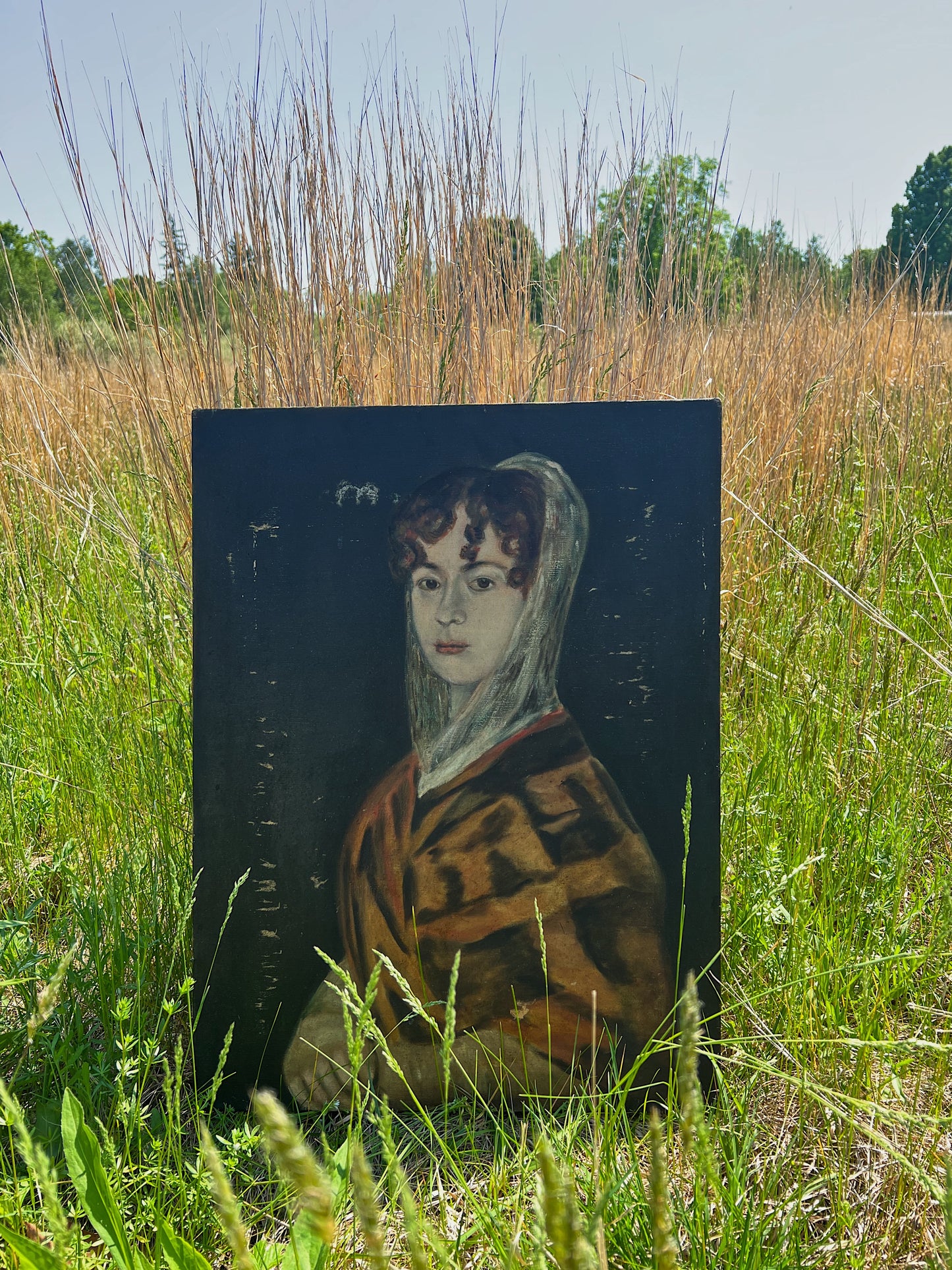 1900s Oil On Canvas Portrait Study