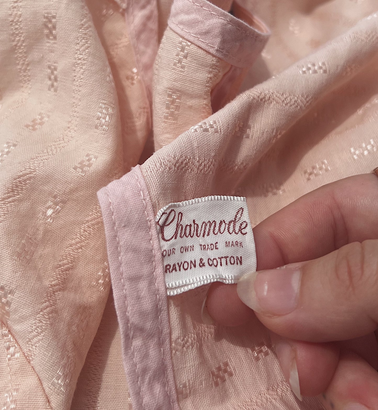 30s/40s Rayon/Cotton Ballet Pink Bralette — Rare Plus Size