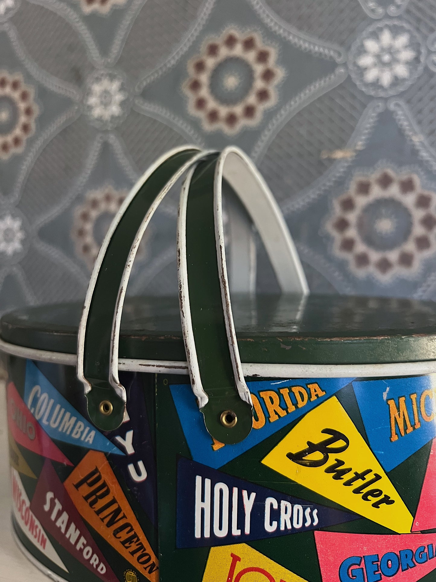 1950s Tin Pennant Lunch Box