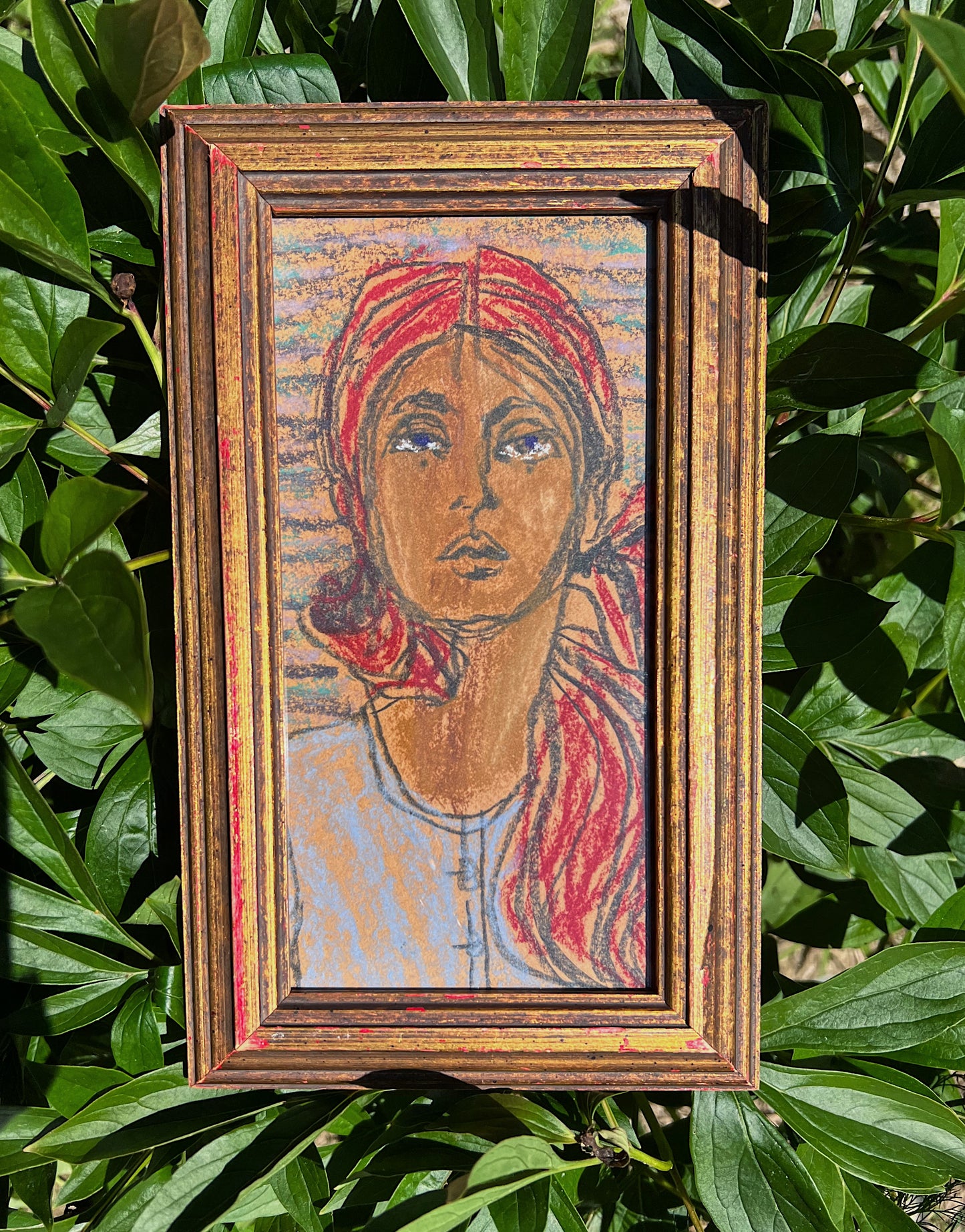 Circa 1930s Pastel Illustration Of Chic Woman, Custom Framed