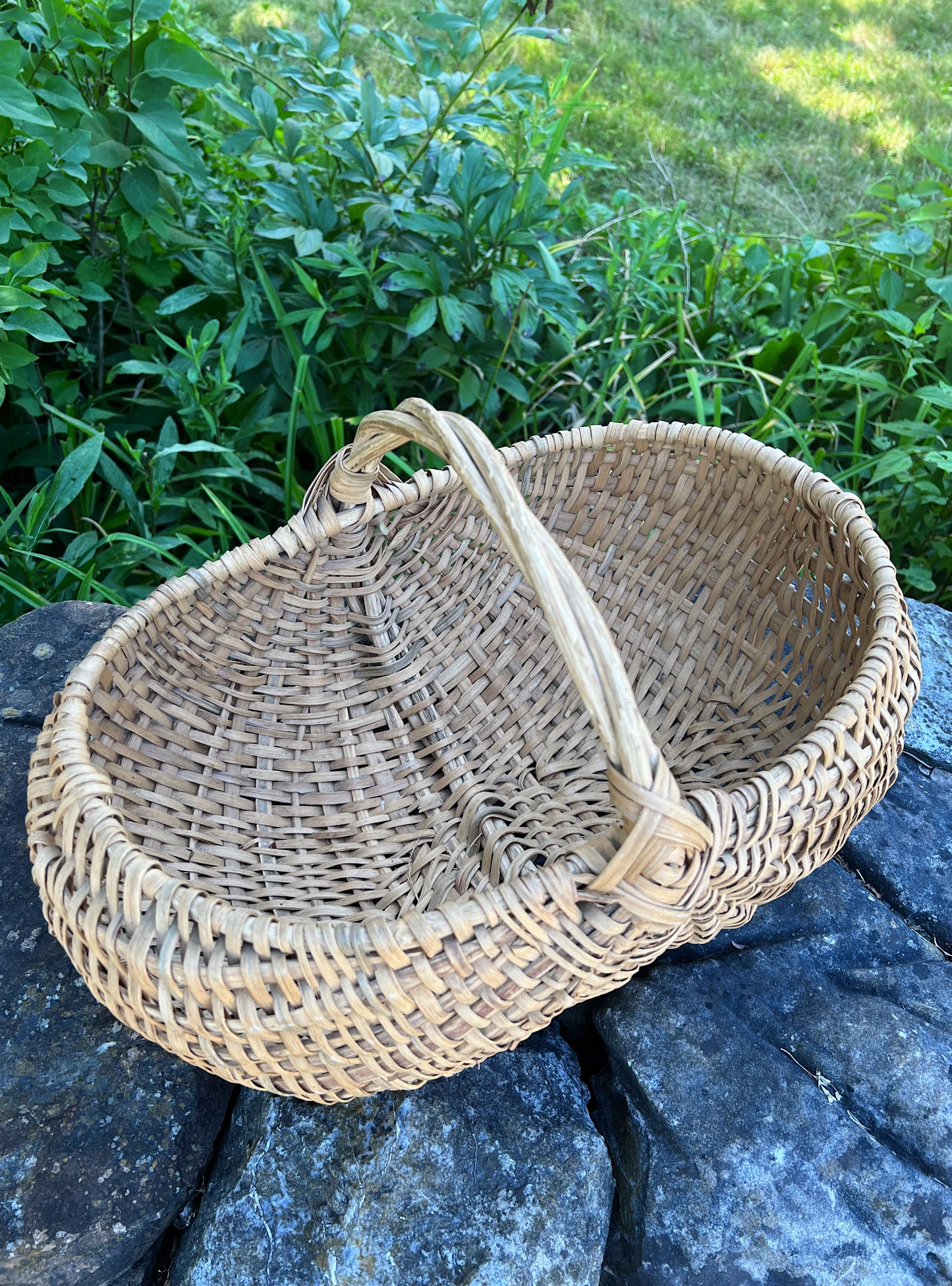 19th Century Woven Buttocks Basket