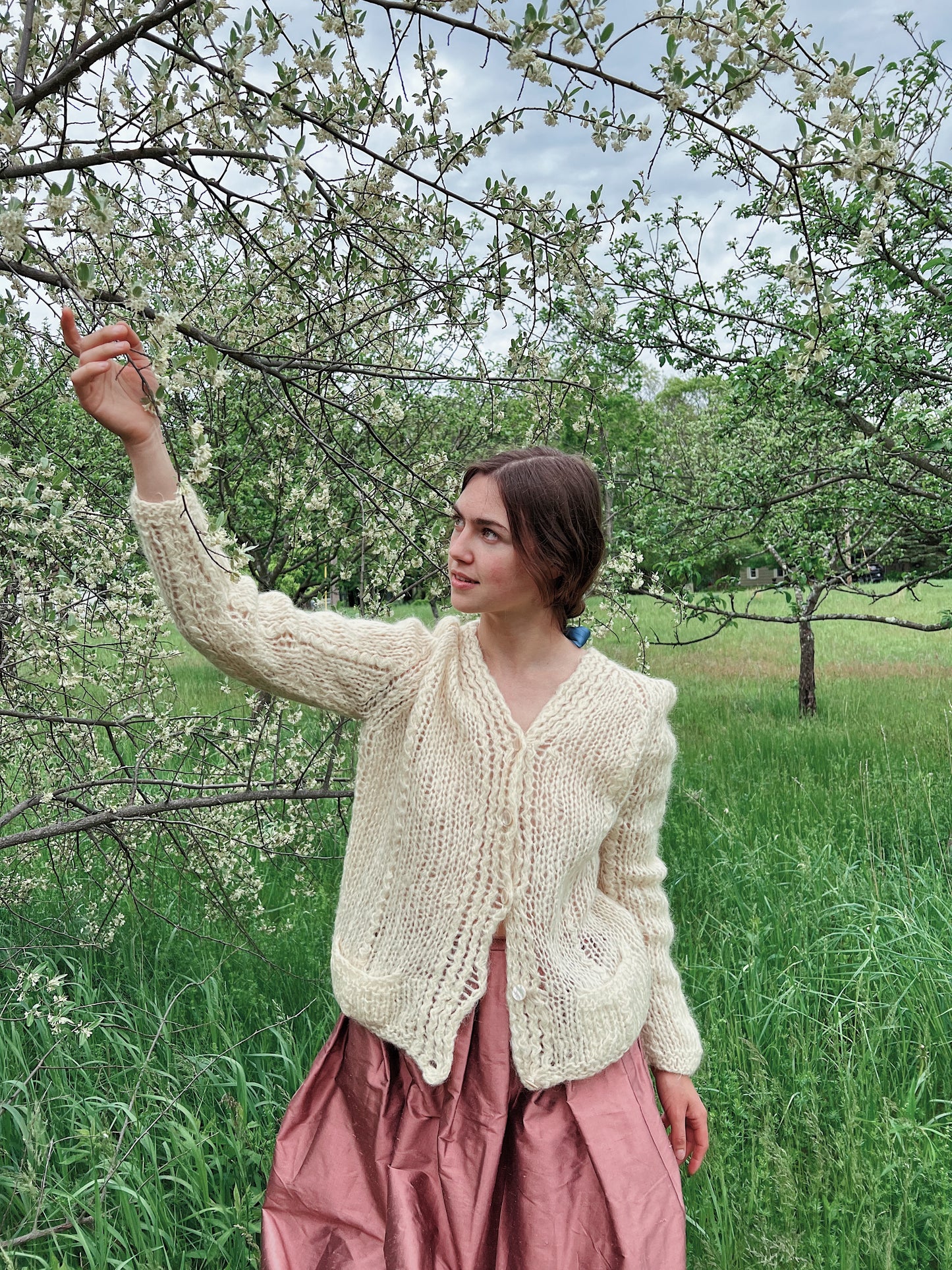 1950s Natural Mohair Loosely Woven Cardigan