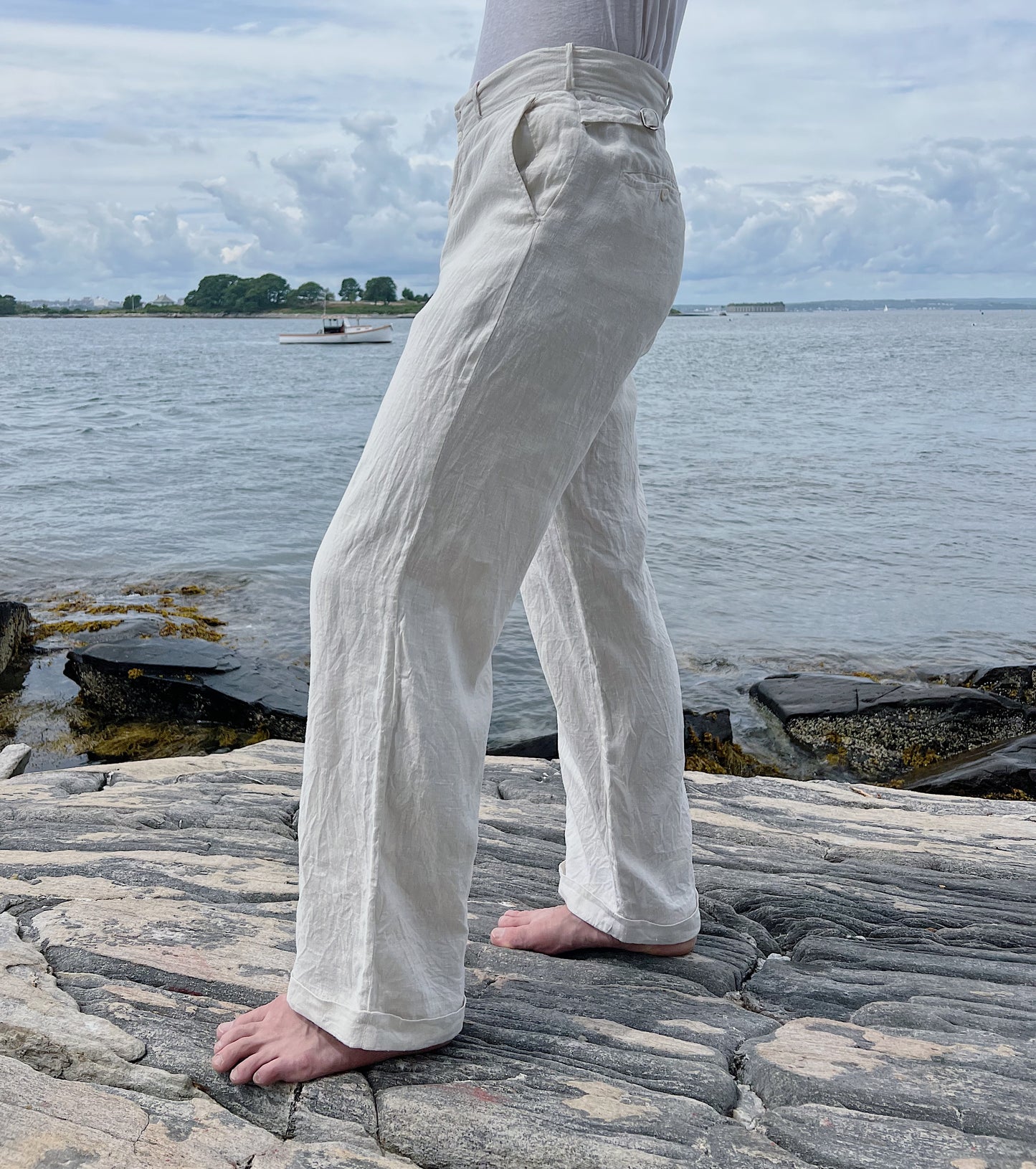 1930s Linen Sportswear Trousers With Buckle