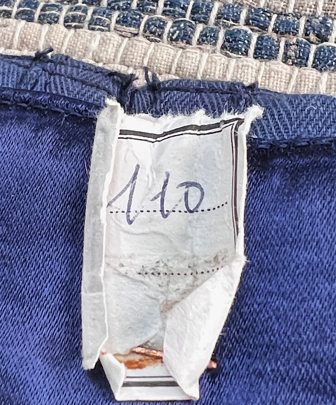 Rare 1940s Deadstock French Indigo Cotton Mèlangè Girdle By Minerve