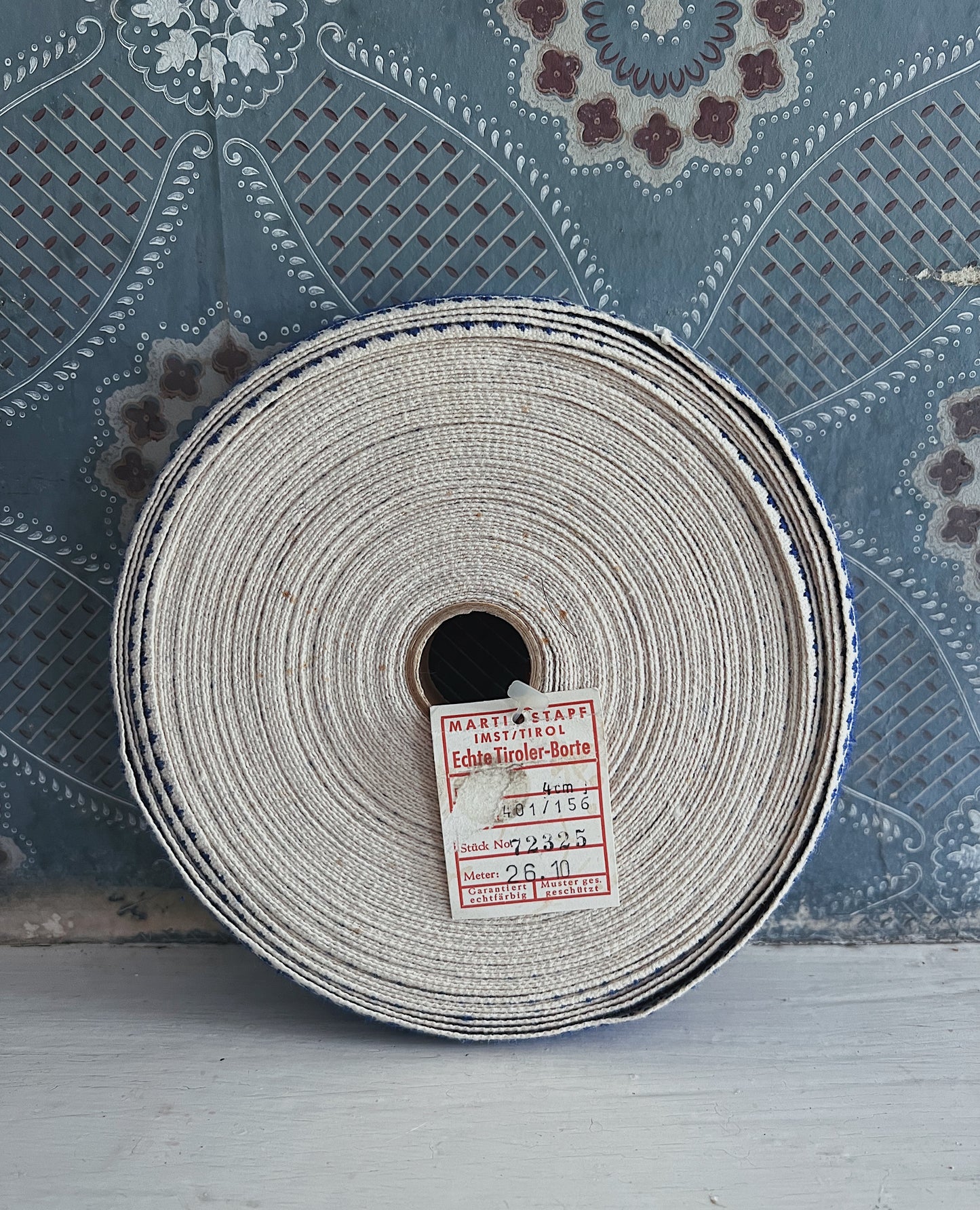 1930s Deadstock Linen & Cotton Embroidered Trim