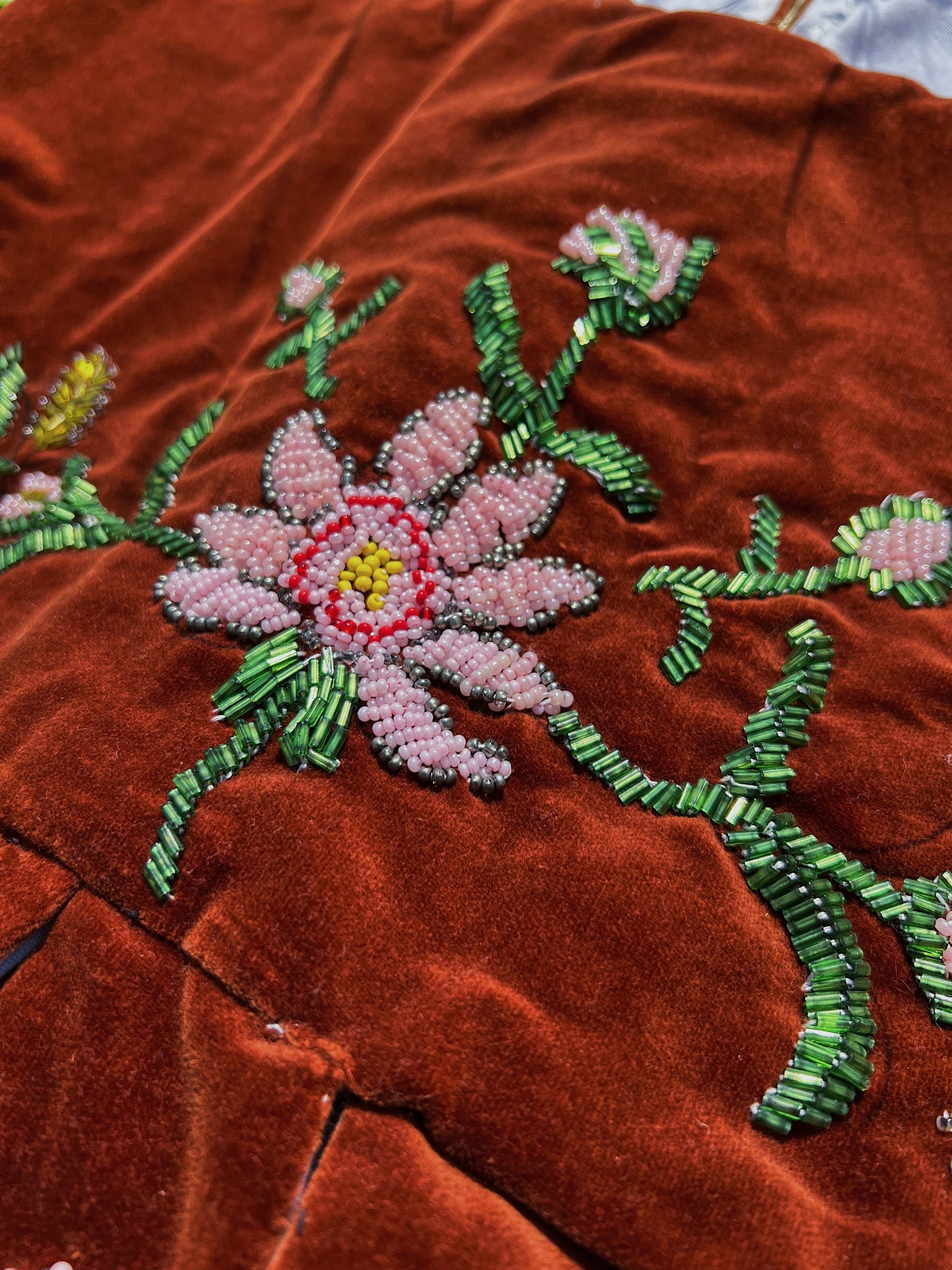 Velvet Beaded Floral Folk Vest